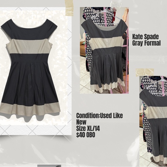 Gray and white dress - Picture 4 of 4